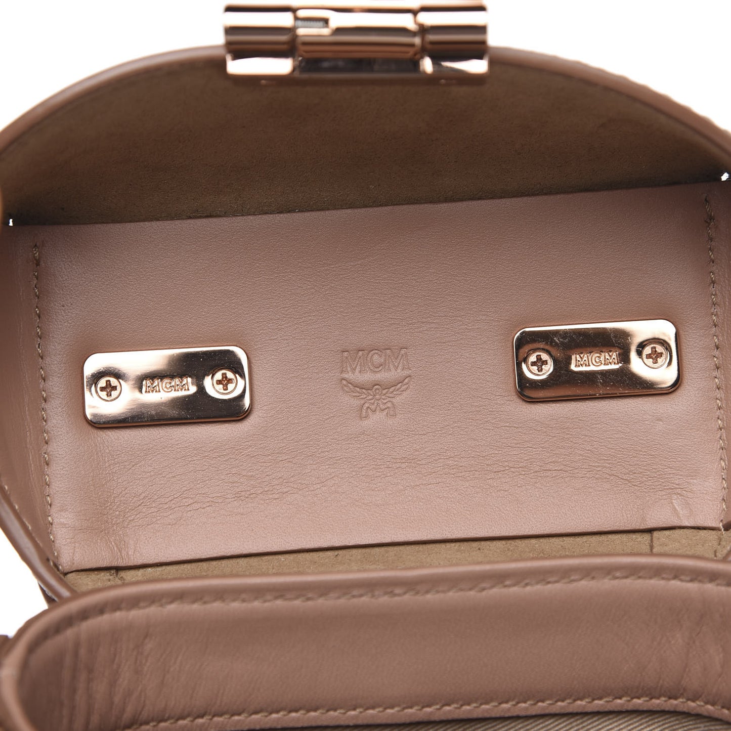Metallic Visetos Mini Soft Berlin Crossbody Champagne