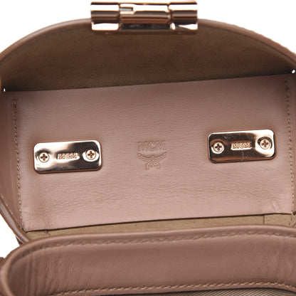 MCM Metallic Visetos Mini Soft Berlin Crossbody Champagne 7 of 9
