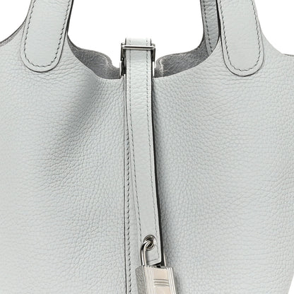 Hermes Taurillon Clemence Picotin Lock 18 PM Bleu Pale 8 of 10