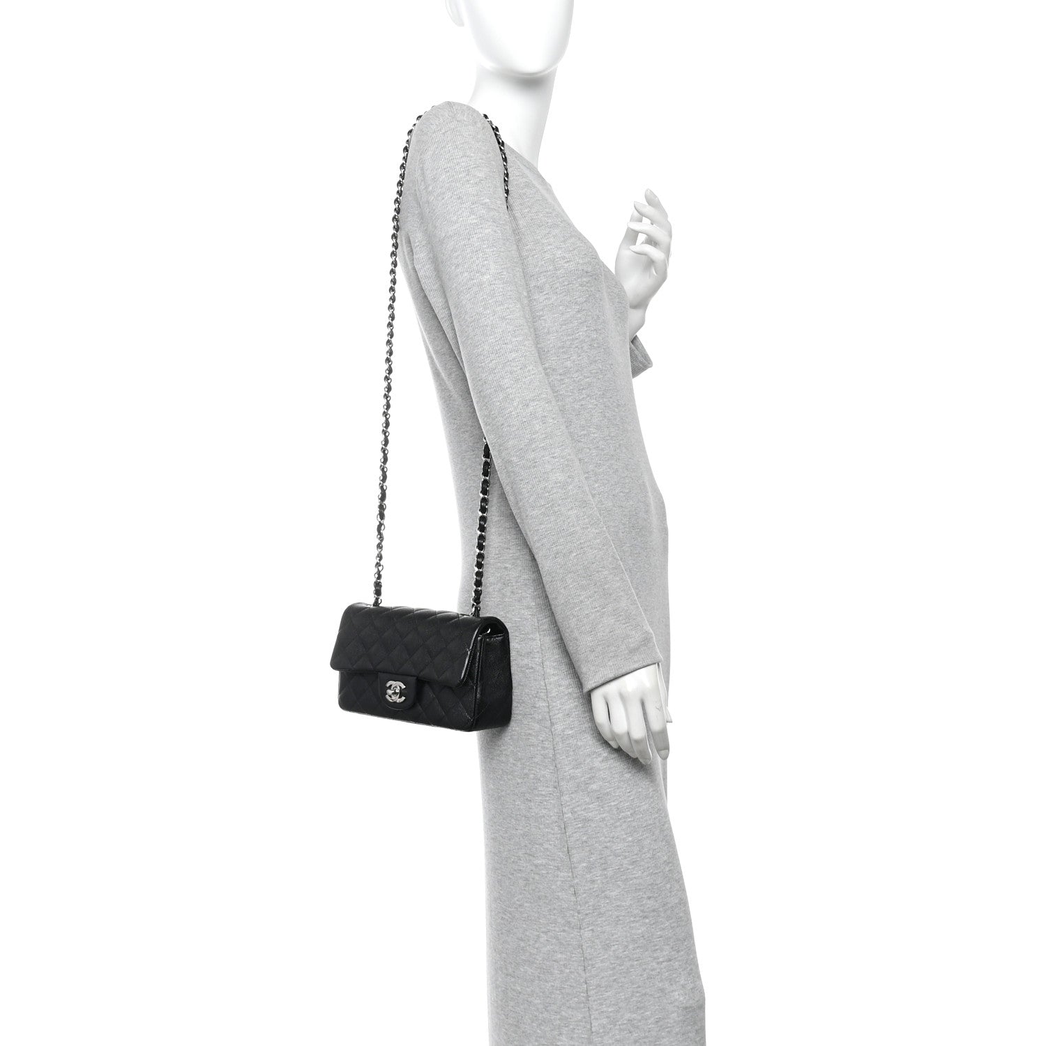 Chanel Caviar Quilted Mini Rectangular Flap Black 2 of 10