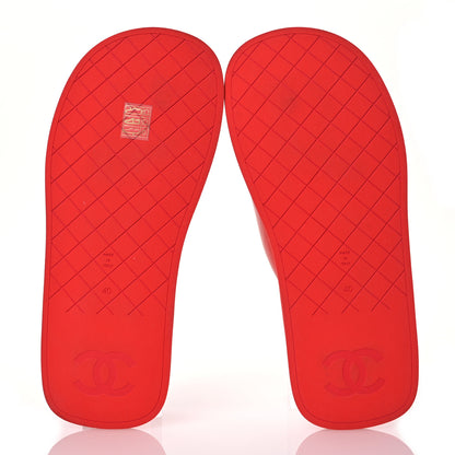Chanel Lambskin Padded Pool Thong Sandals 40 Light Red Pink 6 of 15