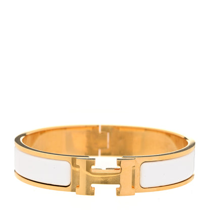 Hermes Enamel Narrow Clic Clac H Bracelet White 1 of 4