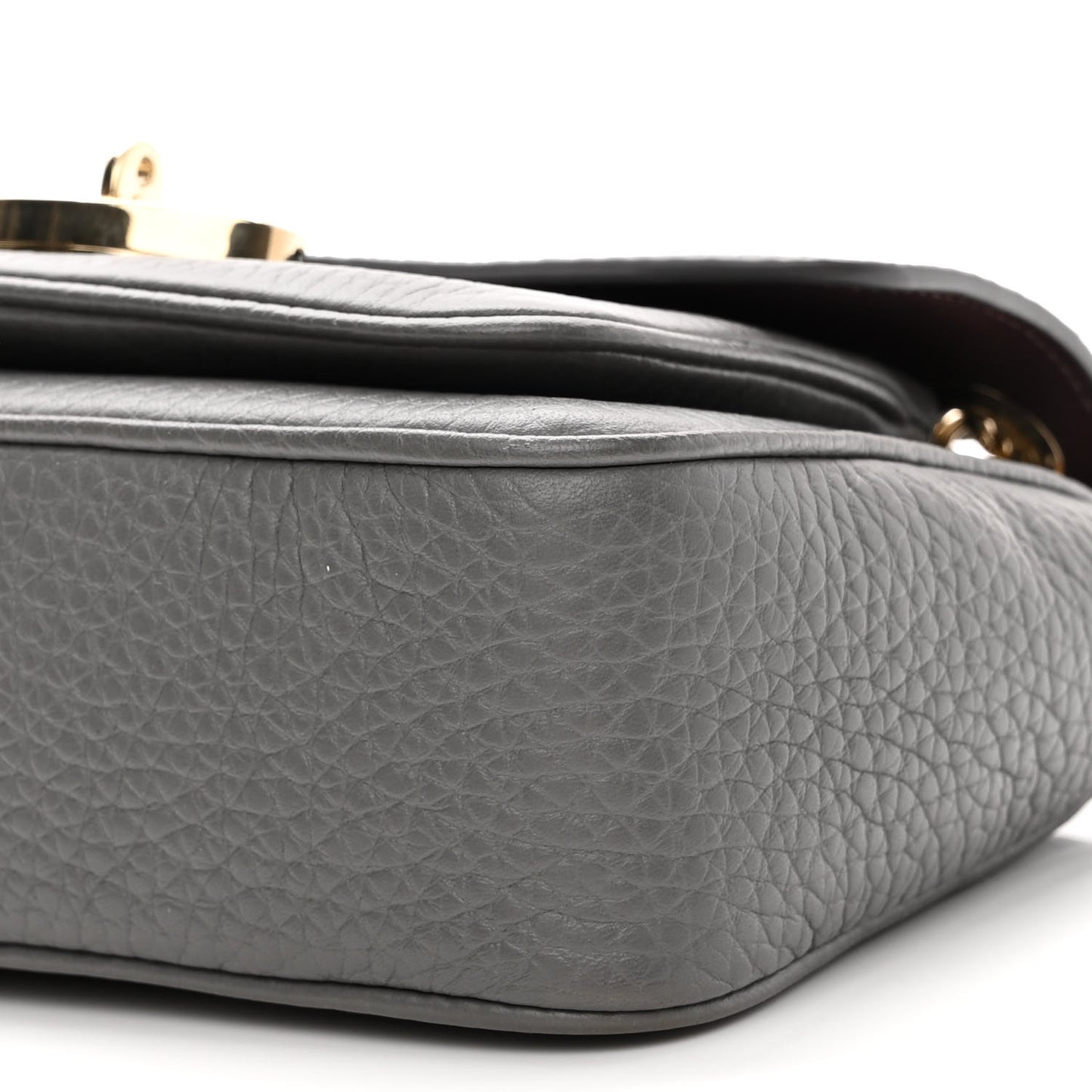 Small Classic Grain Calfskin Small Darley Shoulder Bag Mole Grey