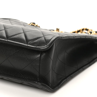 Chanel Caviar Quilted Sweet Vertical Shopping Tote Black 10 of 10