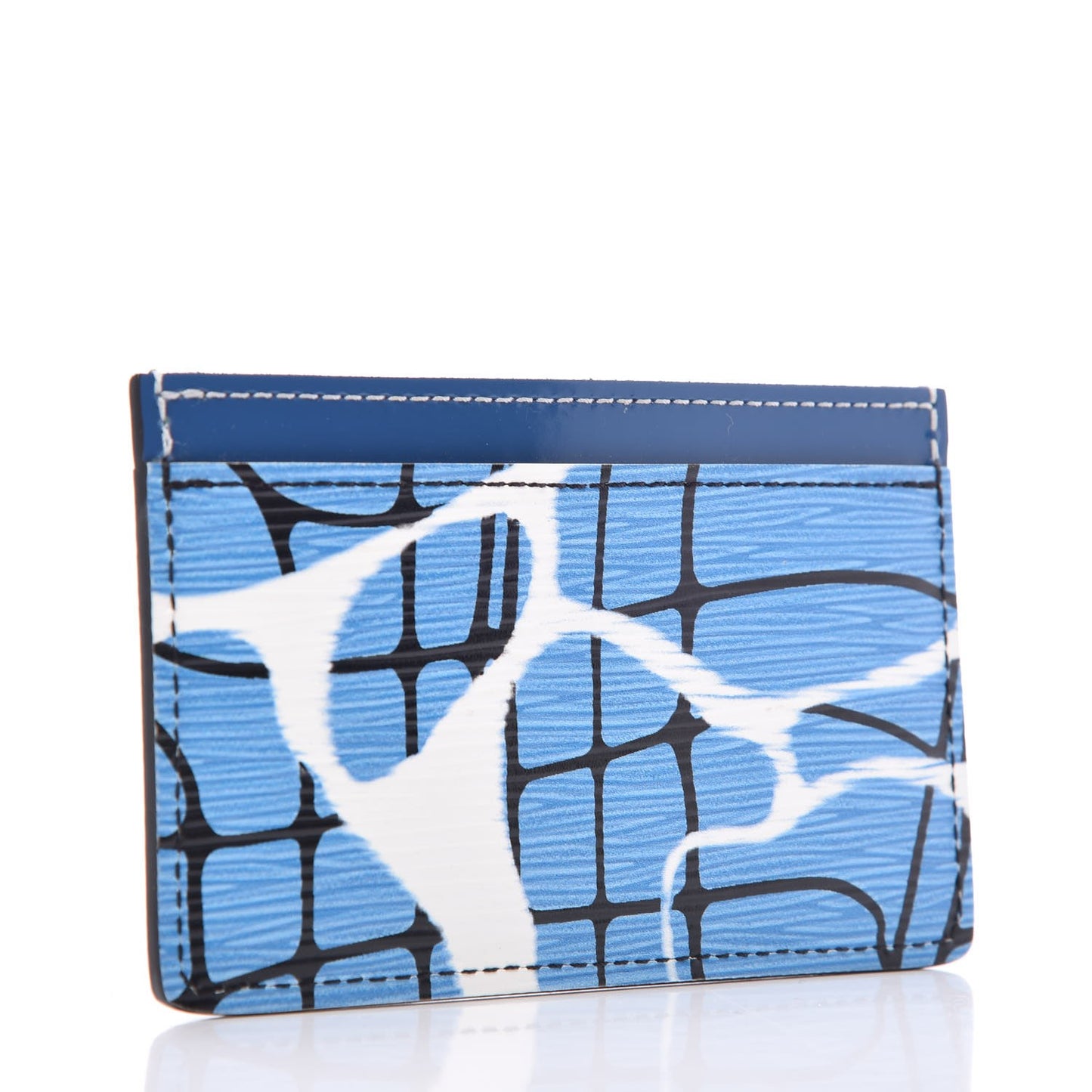 Epi Card Holder Aqua