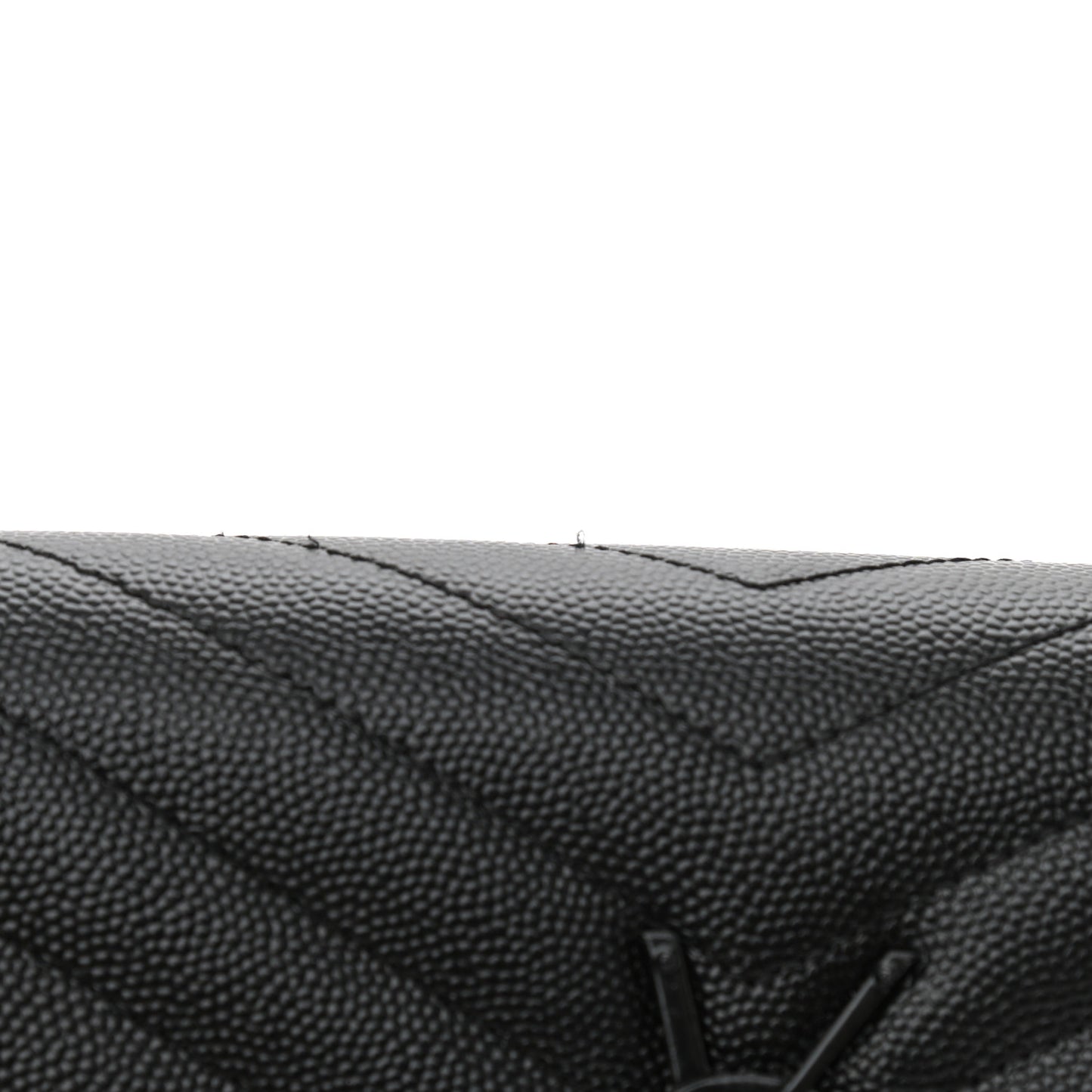 Grain De Poudre Matelasse Chevron Monogram Monochrome Chain Wallet Black