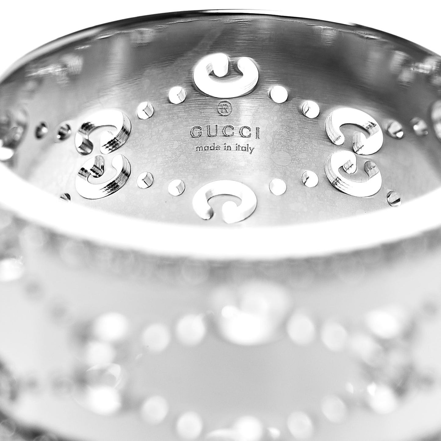 18K White Gold Diamond 10mm Icon Eternity Band Ring 55 7.25