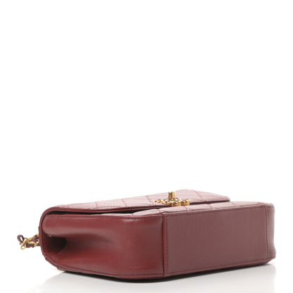 Chanel Lambskin Quilted Chain Infinity Top Handle Flap Burgundy 4 of 12