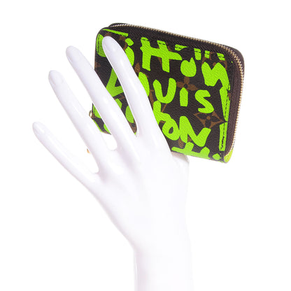 Louis Vuitton Monogram Graffiti Zippy Coin Purse Wallet Green 2 of 14