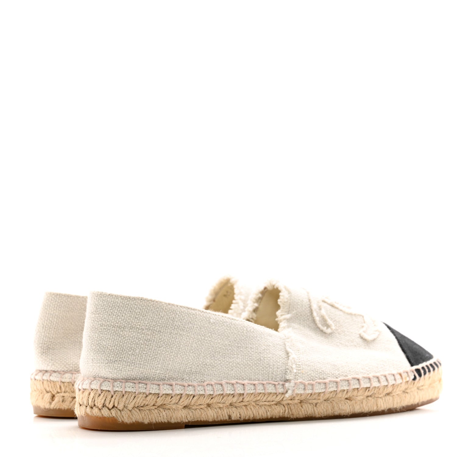 Chanel Linen CC Espadrilles 40 Beige Black 4 of 11