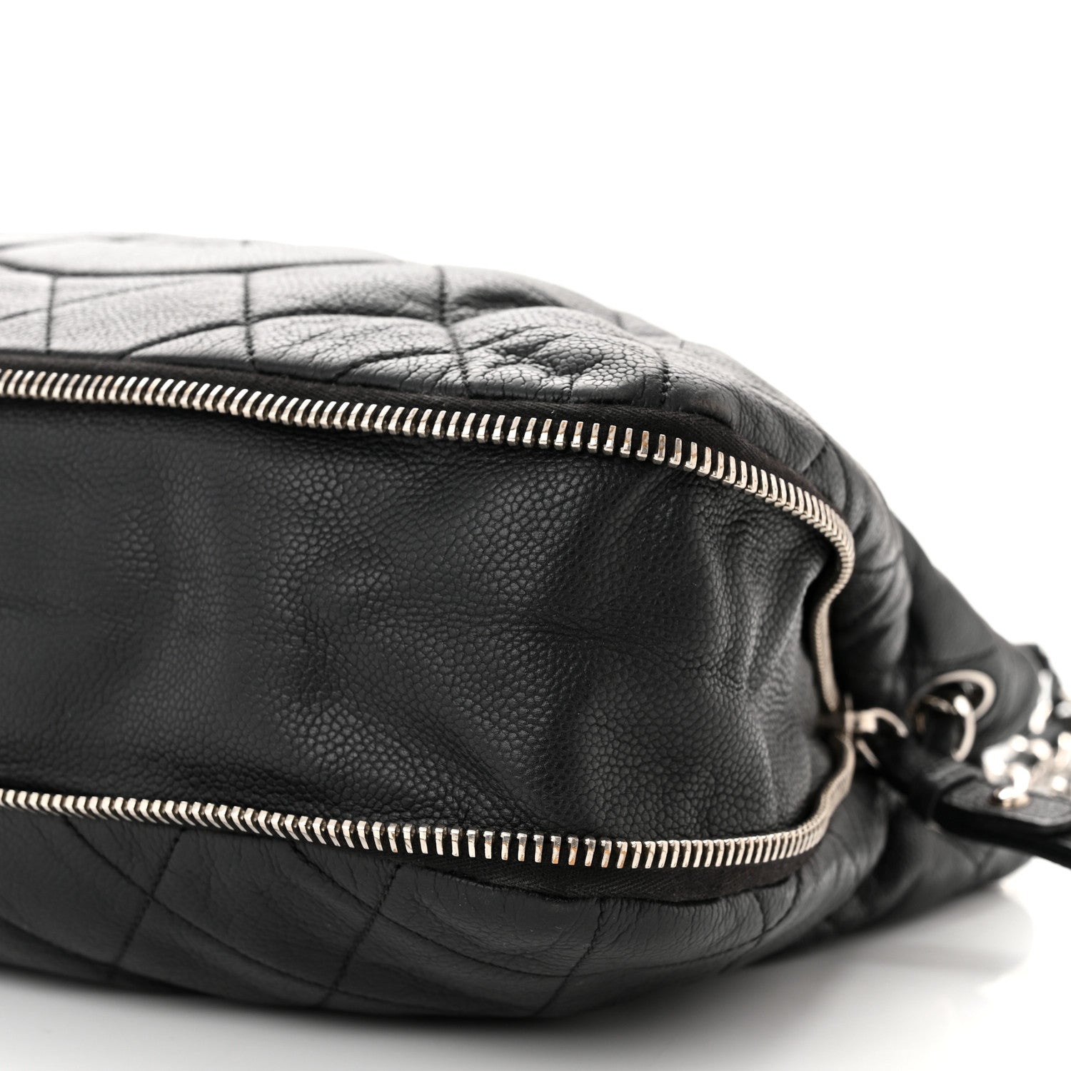 Chanel Caviar Quilted Expandable Zip Shoulder Bag Black 11 of 12