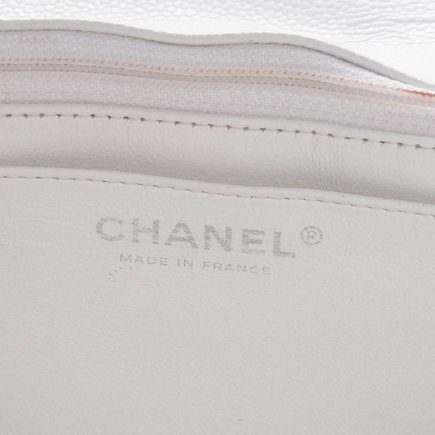 Caviar Quilted Jumbo Single Flap White