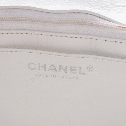 Chanel Caviar Quilted Jumbo Single Flap White 6 of 9