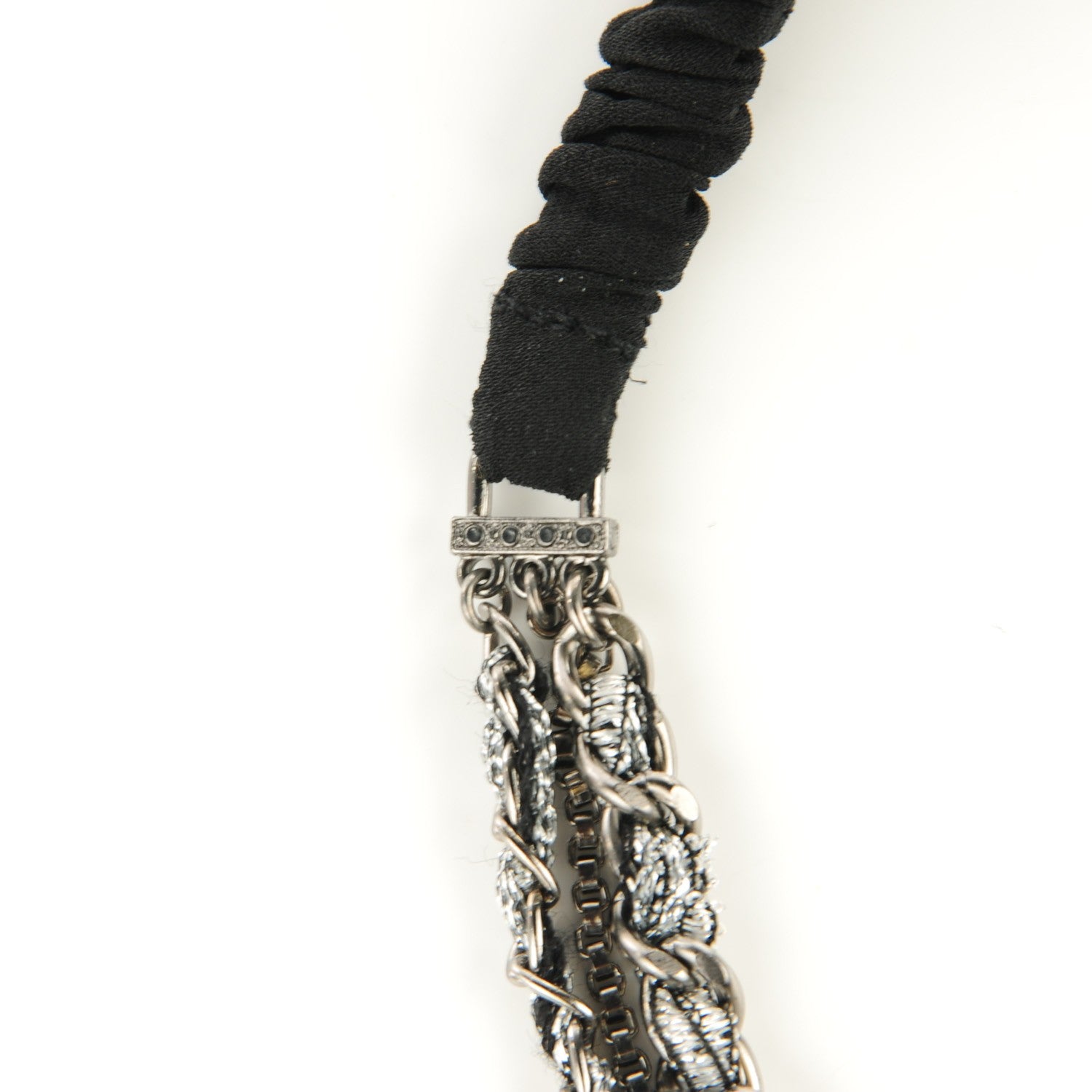 Chanel Tweed Chain CC Head Band Black 4 of 6