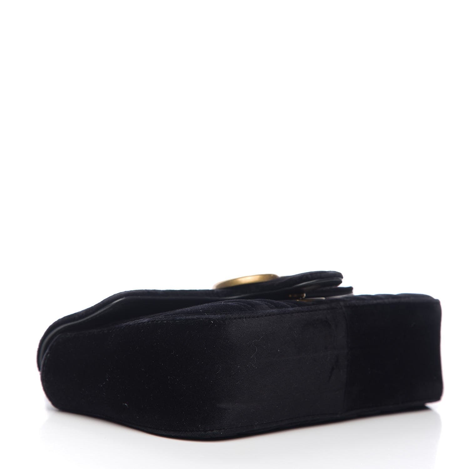 Gucci Velvet Matelasse Mini GG Marmont Shoulder Bag Black 3 of 9