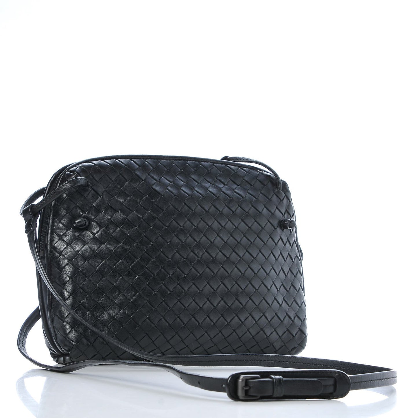 Nappa Intrecciato Pillow Crossbody Messenger Nero Black