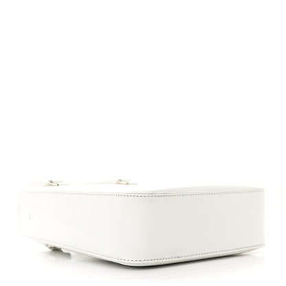 Prada Spazzolato Metal Triangle Logo Small Double Handle Crossbody Tote White 4 of 10