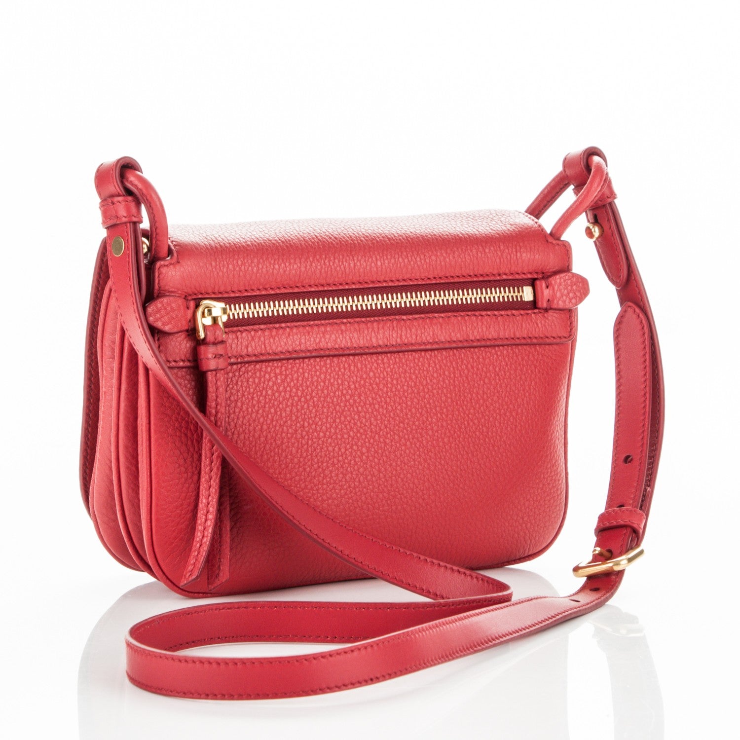 Prada Vitello Daino Saddle Bag Rosso 3 of 7