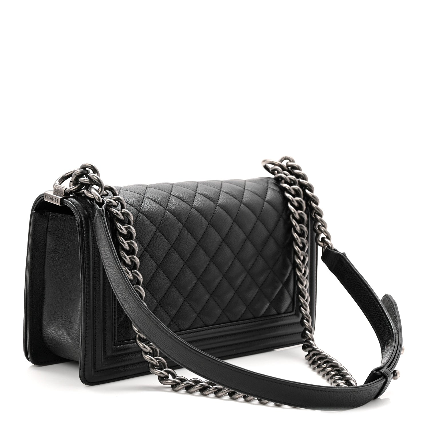 Chanel Grained Calfskin Quilted Medium Boy Flap Black 3 of 11