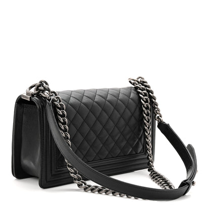 Chanel Grained Calfskin Quilted Medium Boy Flap Black 3 of 11