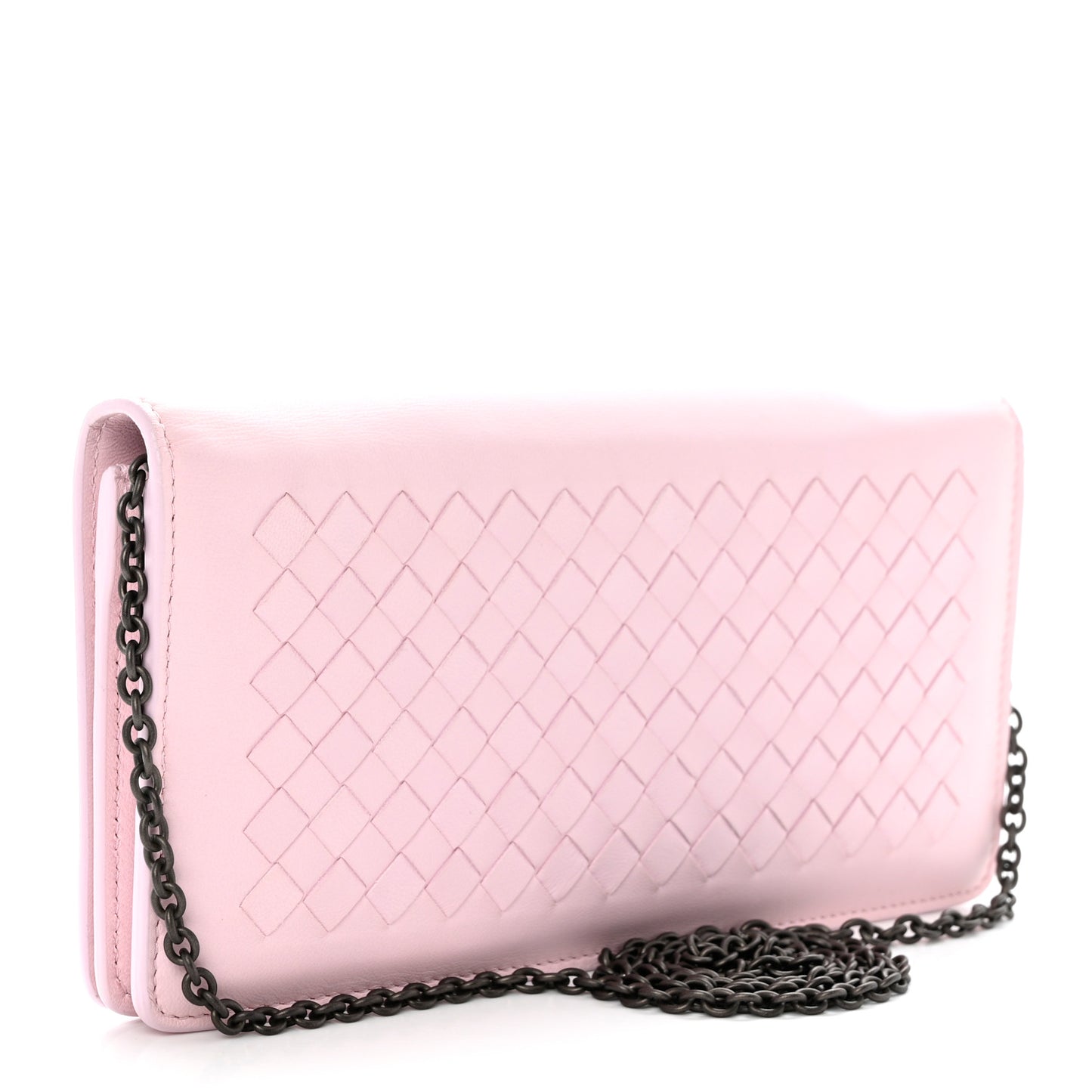 Nappa Intrecciato Continental Wallet on Chain Pink