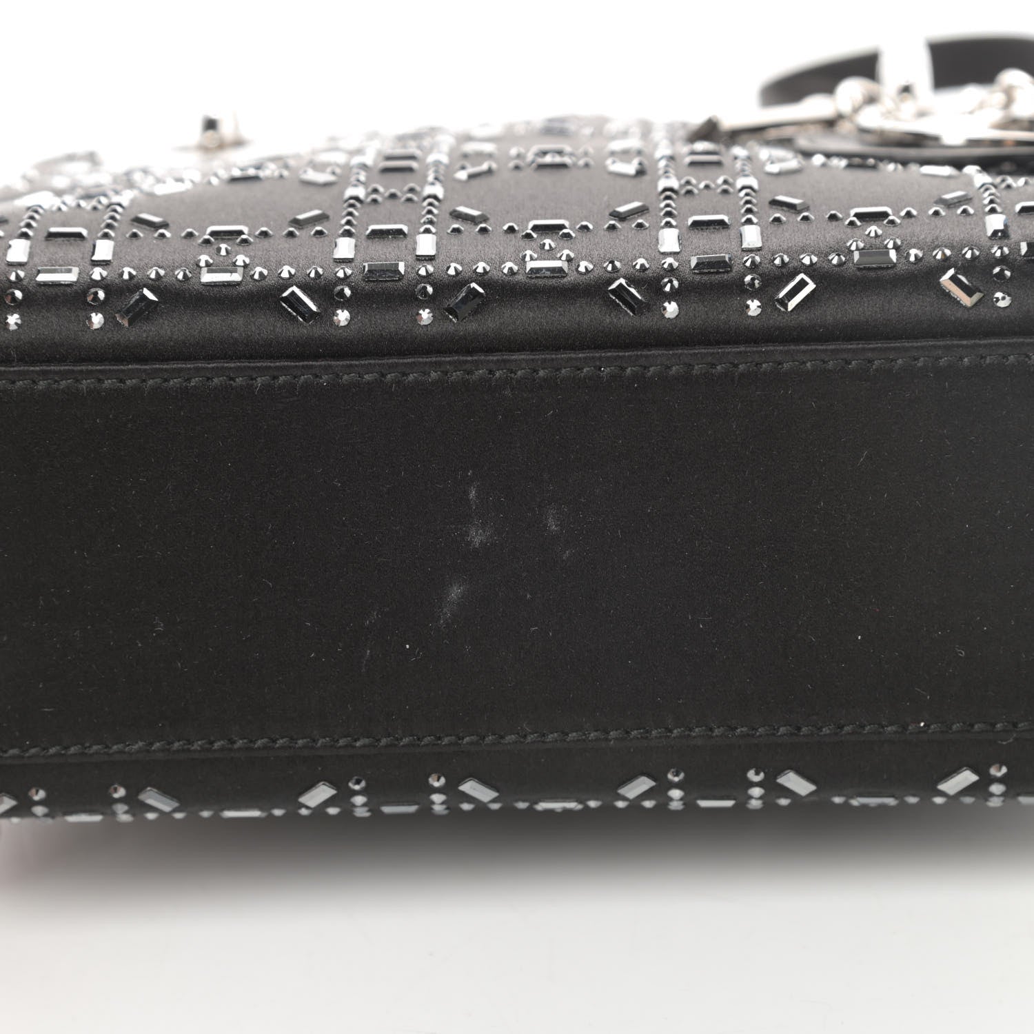 Christian Dior Satin Crystal Cannage Mini Lady Dior Black 11 of 12