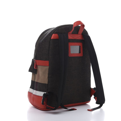 Burberry Jute Calfskin Mega Check Children's Backpack Red 2 of 12