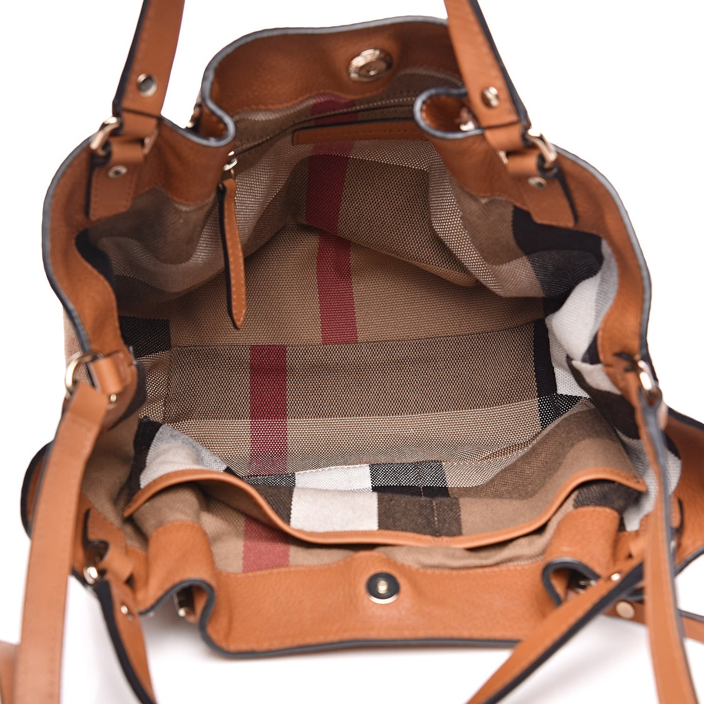 Grainy Calfskin House Check Small Maidstone Saddle Brown