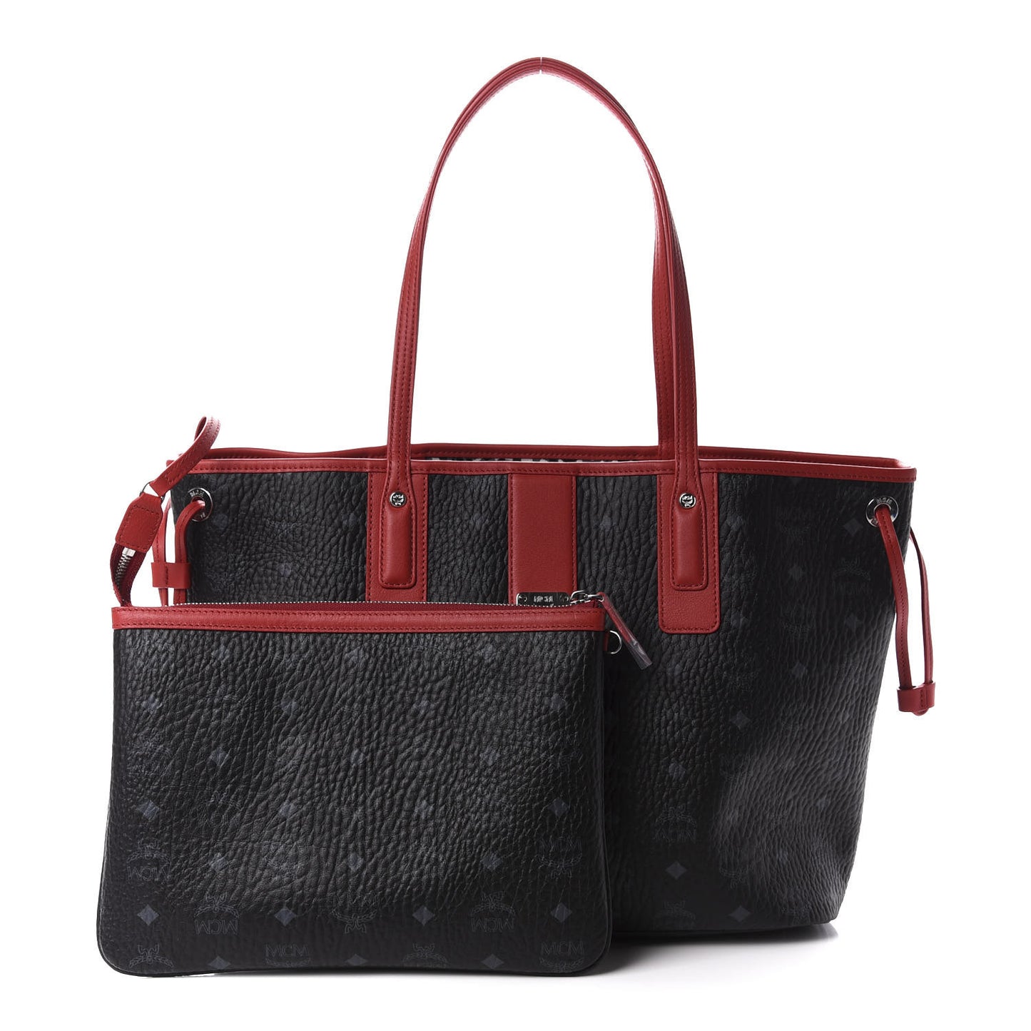 Visetos Medium Liz Reversible Shopper Tote Black Red