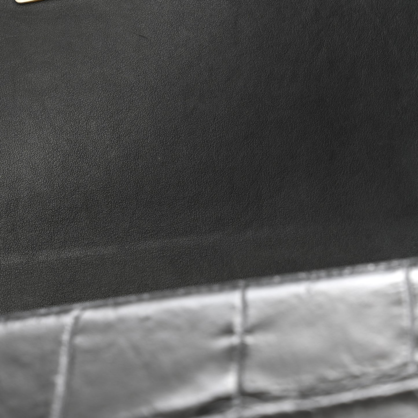 Calfskin Crocodile Embossed Graffiti Cocodile Medium Boy Flap Black