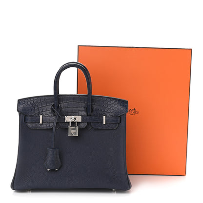 Hermes Togo Matte Alligator Birkin Touch 25 Bleu Nuit Bleu Indigo 10 of 10