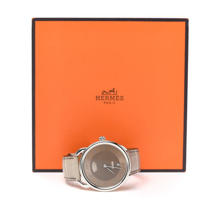 Hermes Stainless Steel Alligator 41mm Arceau Automatic Watch Gris Elephant 5 of 5