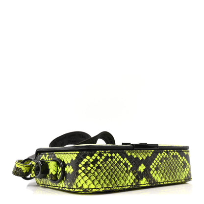 Off-White Calfskin Python Embossed Binder Flap Bag Fluo Yellow Black 4 of 9