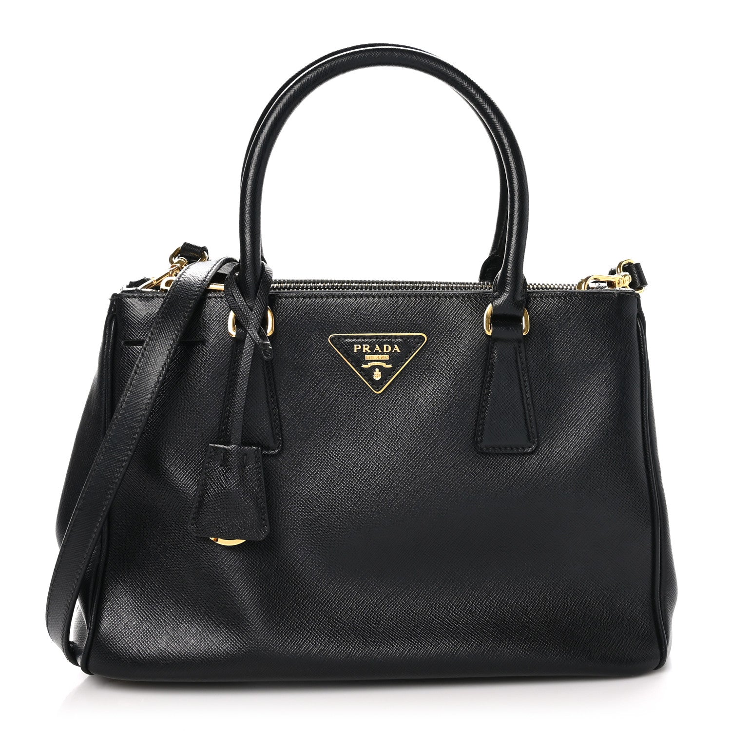 Prada Saffiano Small Galleria Double Zip Tote Black 1 of 10