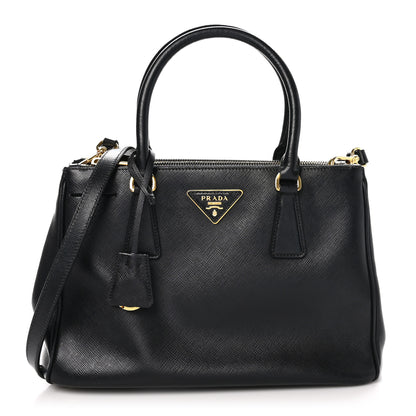 Prada Saffiano Small Galleria Double Zip Tote Black 1 of 10