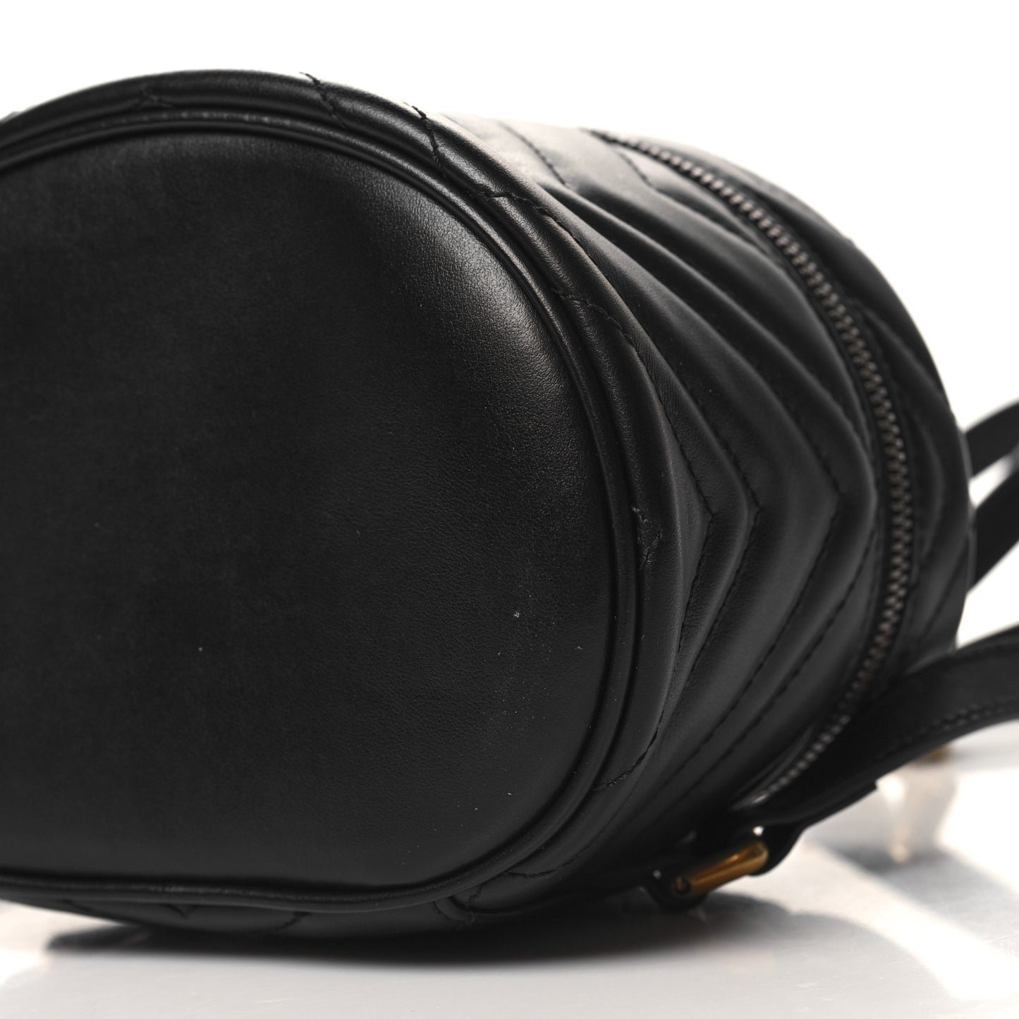 Calfskin Matelasse Mini GG Marmont Round Backpack Black
