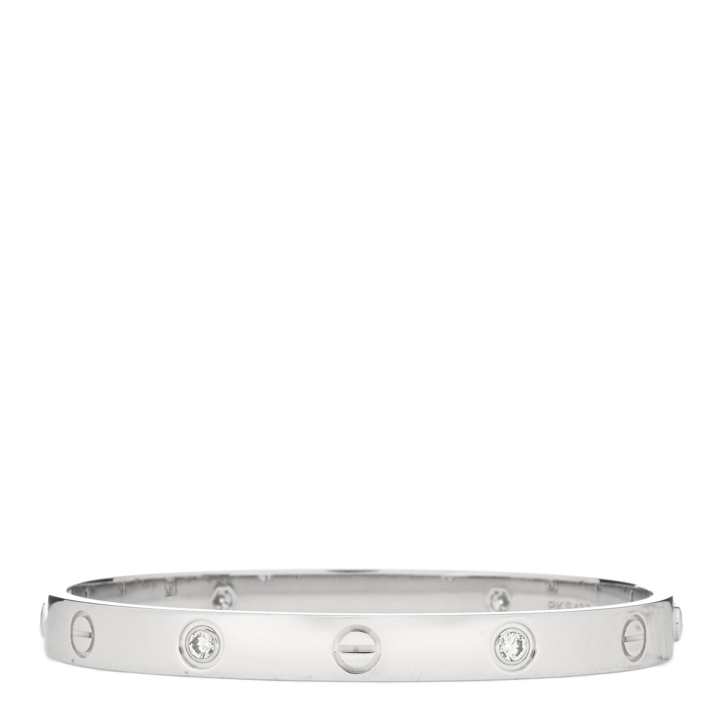 18K White Gold 4 Diamond LOVE Bracelet 17