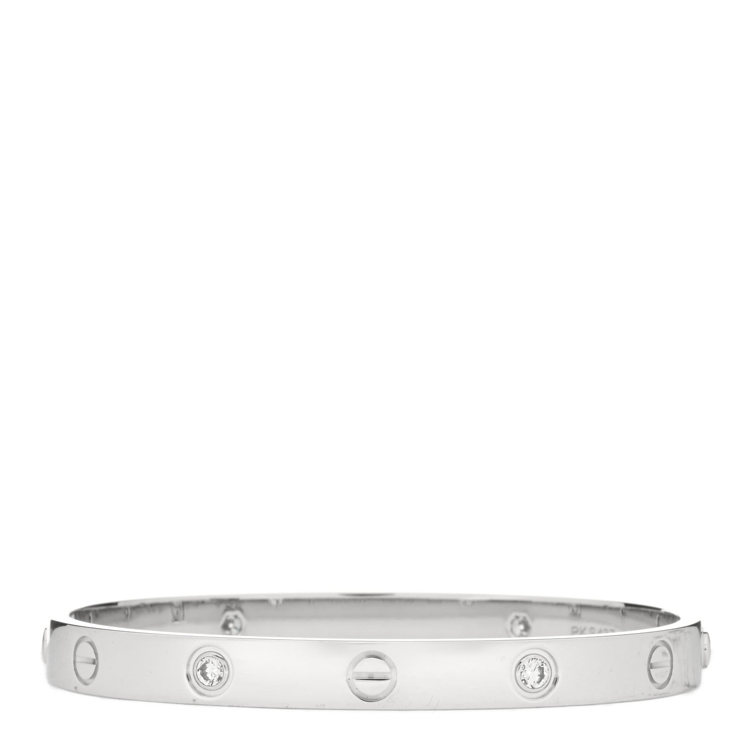 Cartier 18K White Gold 4 Diamond LOVE Bracelet 17 2 of 5