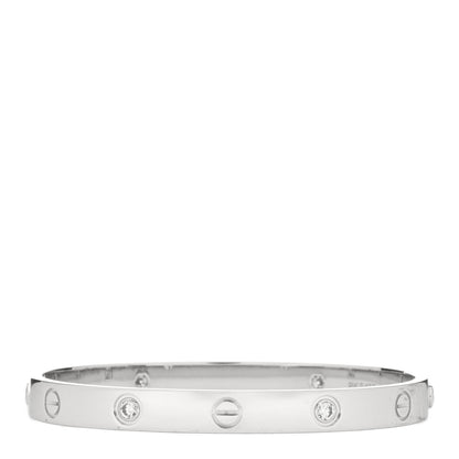 Cartier 18K White Gold 4 Diamond LOVE Bracelet 17 2 of 5