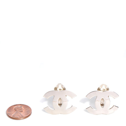 Chanel CC Clip On Earrings Silver 2 of 5