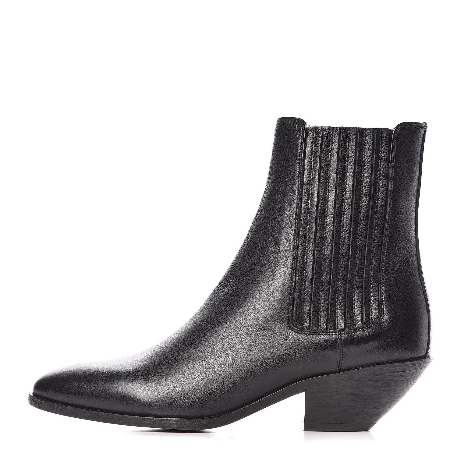 Saint Laurent Calfskin Brit Souple Ankle Boots 36.5 Black 1 of 10
