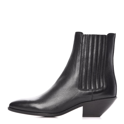 Saint Laurent Calfskin Brit Souple Ankle Boots 36.5 Black 1 of 10