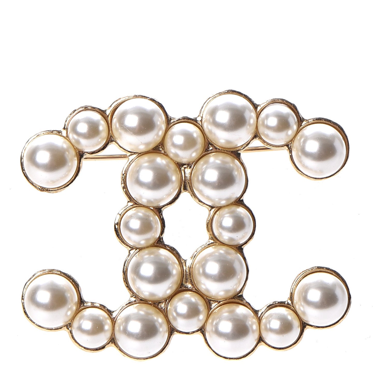 Pearl CC Brooch Gold Pearly White