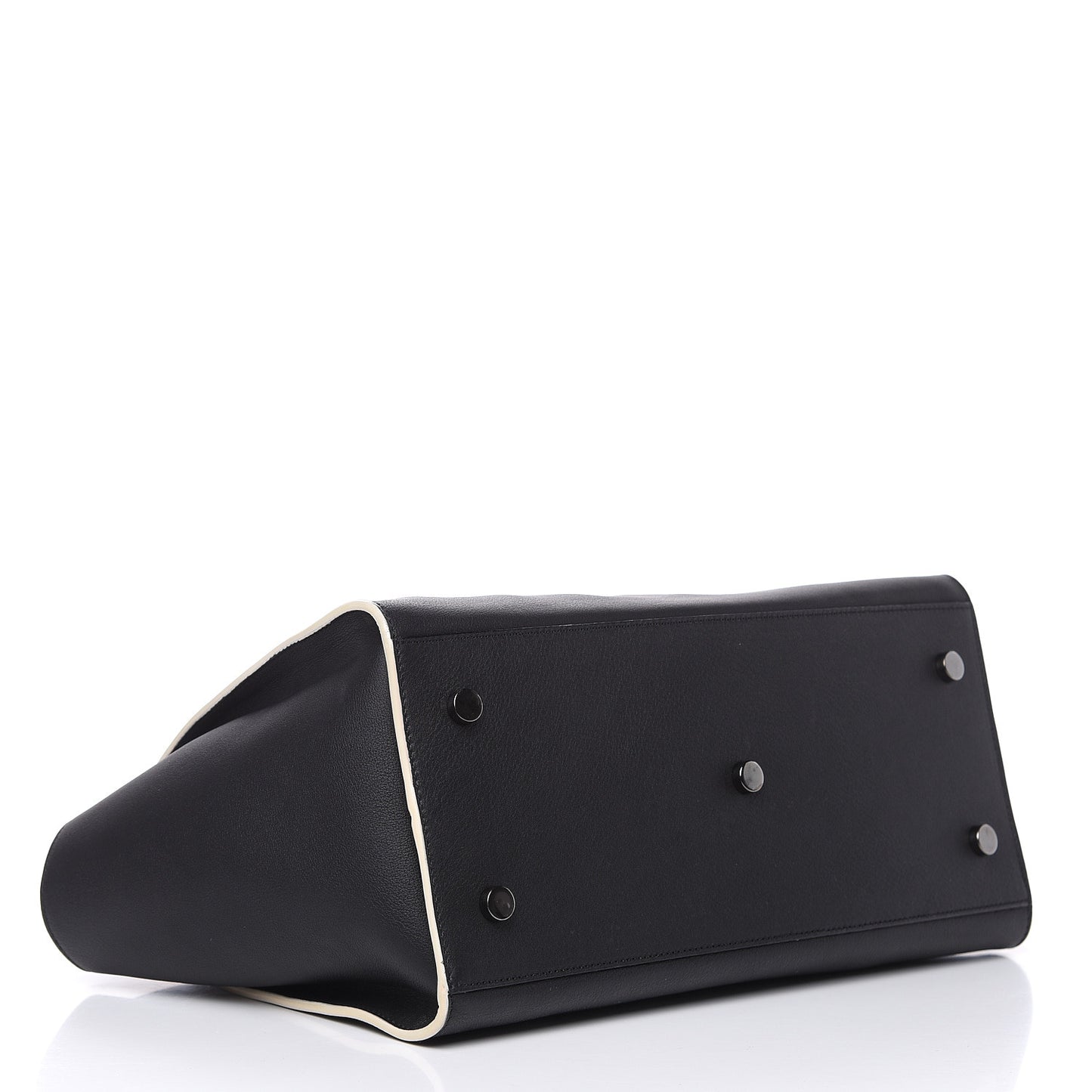 Calfskin Small Monogram Downtown Cabas Black White
