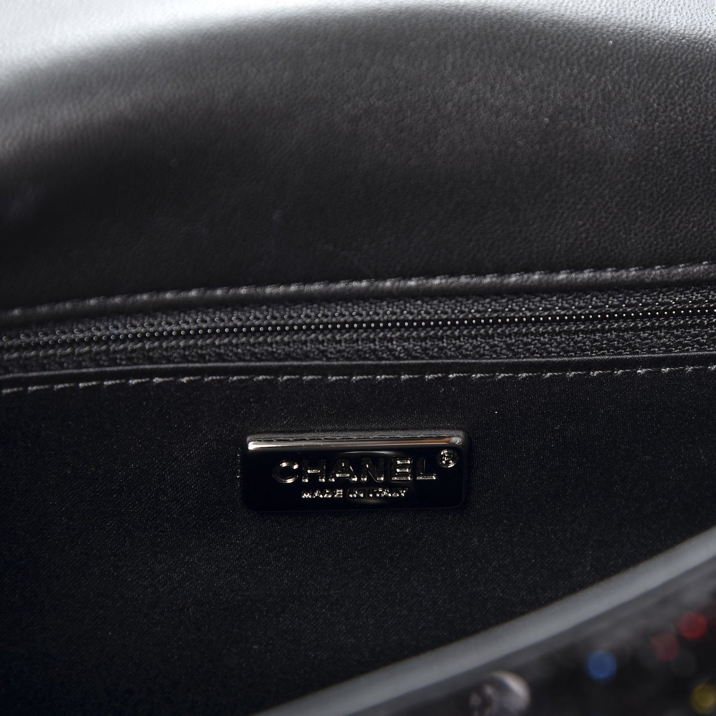Sequin Medium Single Flap Multicolor Black
