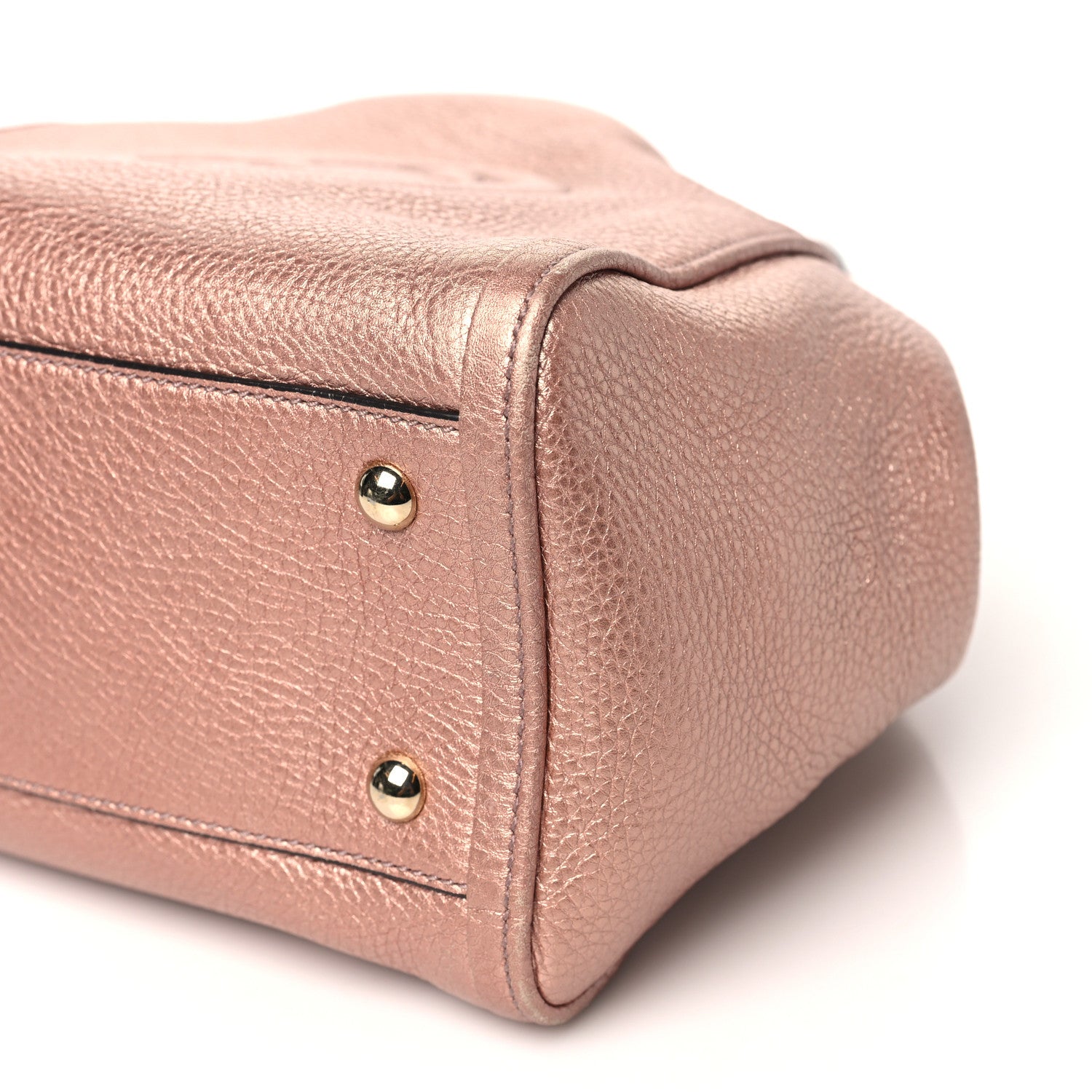 Gucci Metallic Pebbled Calfskin Small Soho Shoulder Bag Pink 11 of 13