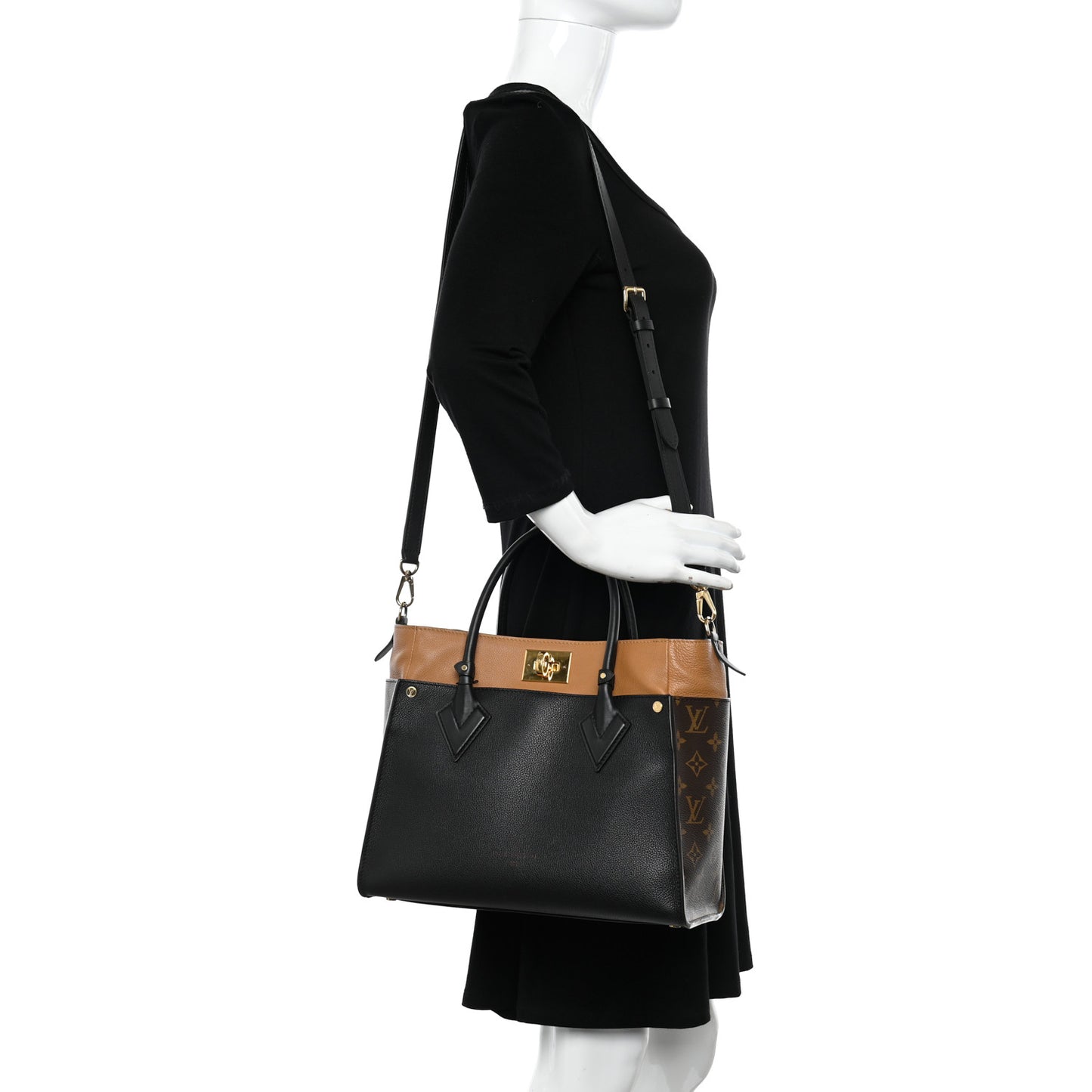 Calfskin Monogram On My Side Black
