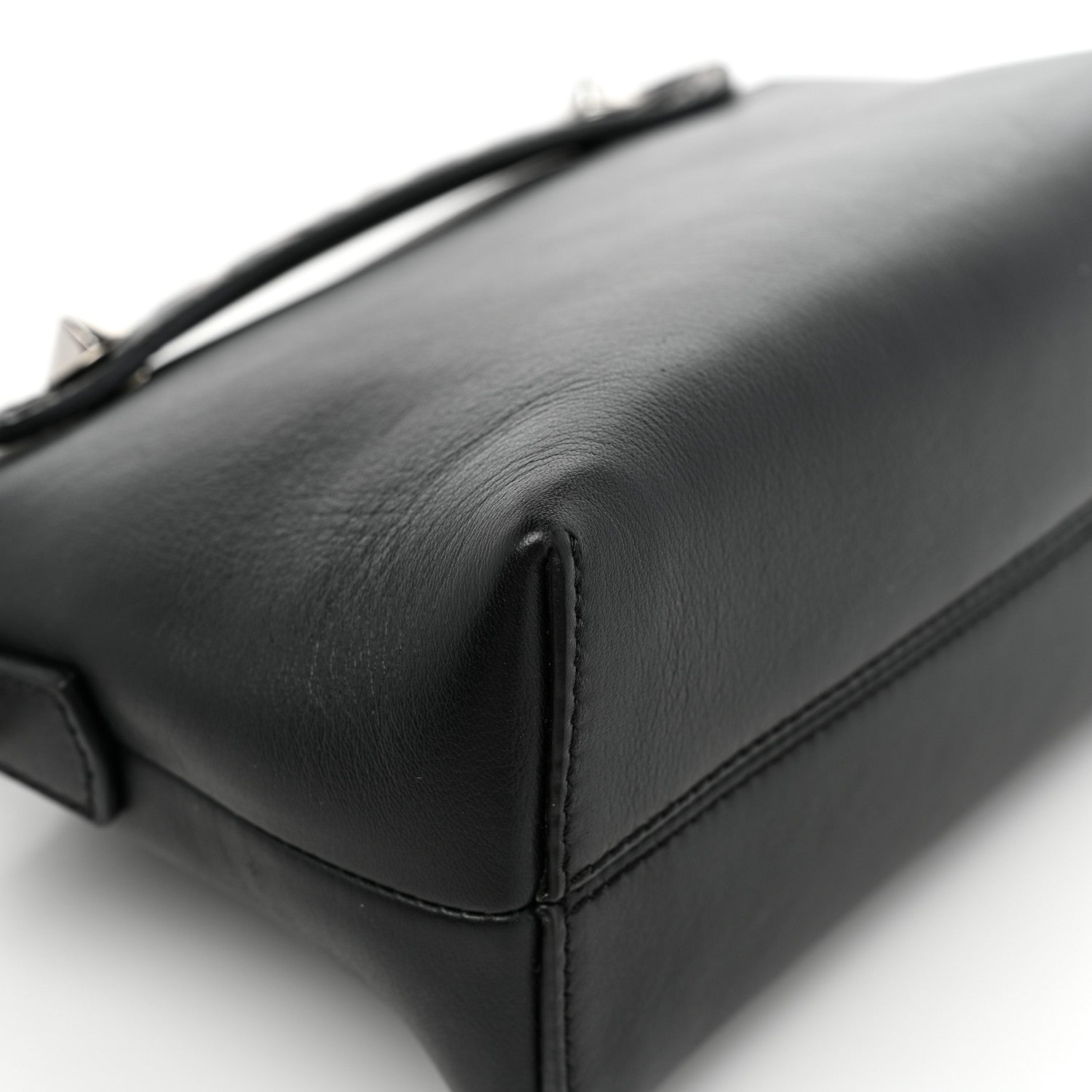 Fendi Vitello Dolce Bi-Color FF 1974 Embossed Mini By The Way Boston Bag Black Maya 11 of 12