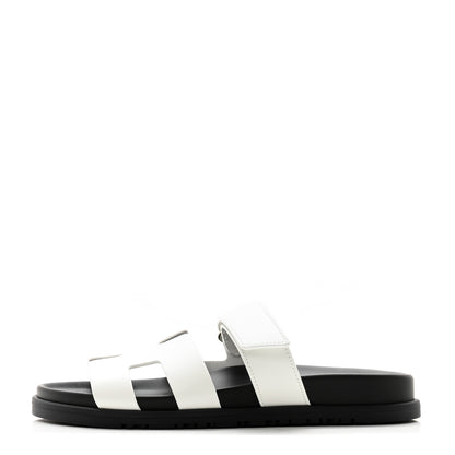 Hermes Calfskin Womens Chypre Sandals 38.5 White 1 of 9