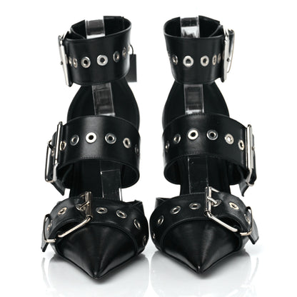 Balenciaga Shiny Kidskin Point Toe Buckle Pumps 38 Black 2 of 7